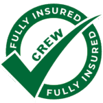 A green circular logo featuring a checkmark and the words 