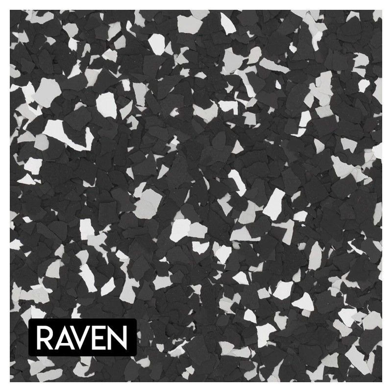 A black and white tile with the word raven on it.