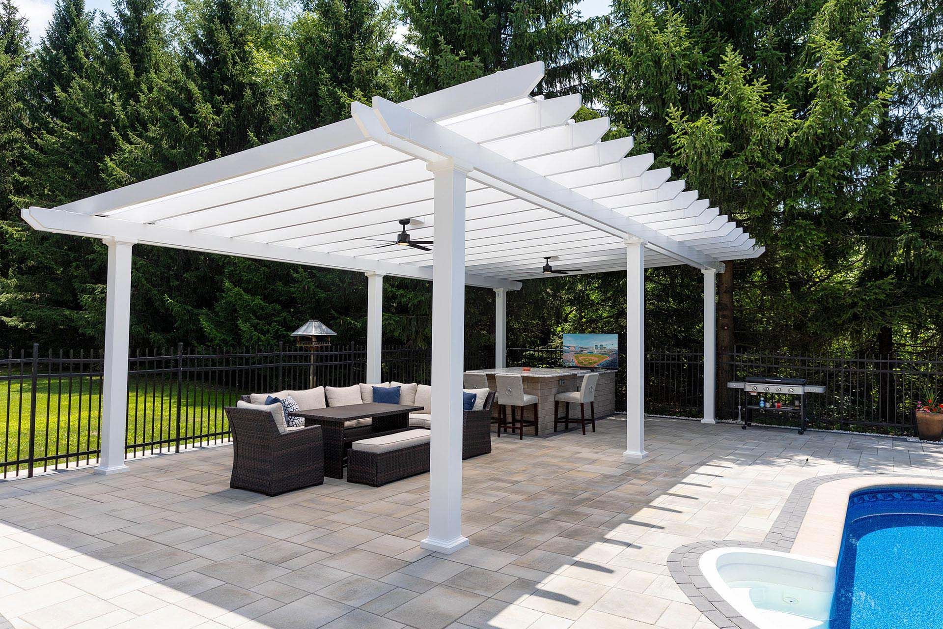 A beautiful white pergola