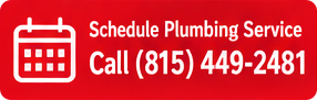 Red banner with white calendar icon and text: “Schedule Plumbing Service Call (815) 449-2481”