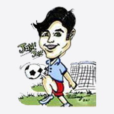 Caricature of man playing soccer
