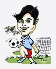 Caricature of man playing soccer