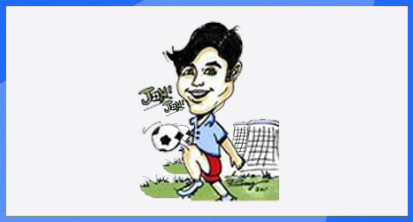 Caricature of man playing soccer