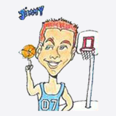 Caricature of a man with a basketball