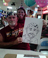 Couple with caricature