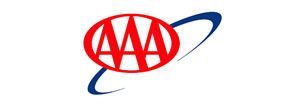 AAA logo with a red oval and three red As, with a blue swirl.