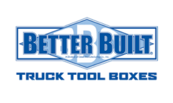 Logo for Better Built Truck Tool Boxes; blue text and design on white.