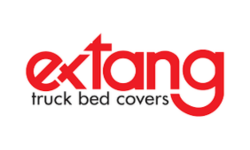 Extang truck bed covers logo: red text on white background.