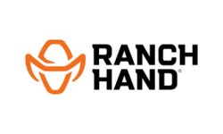 Logo for Ranch Hand: orange cowboy hat icon beside the words 