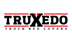 Logo of TruXedo Truck Bed Covers: Black text, red accents, white background.
