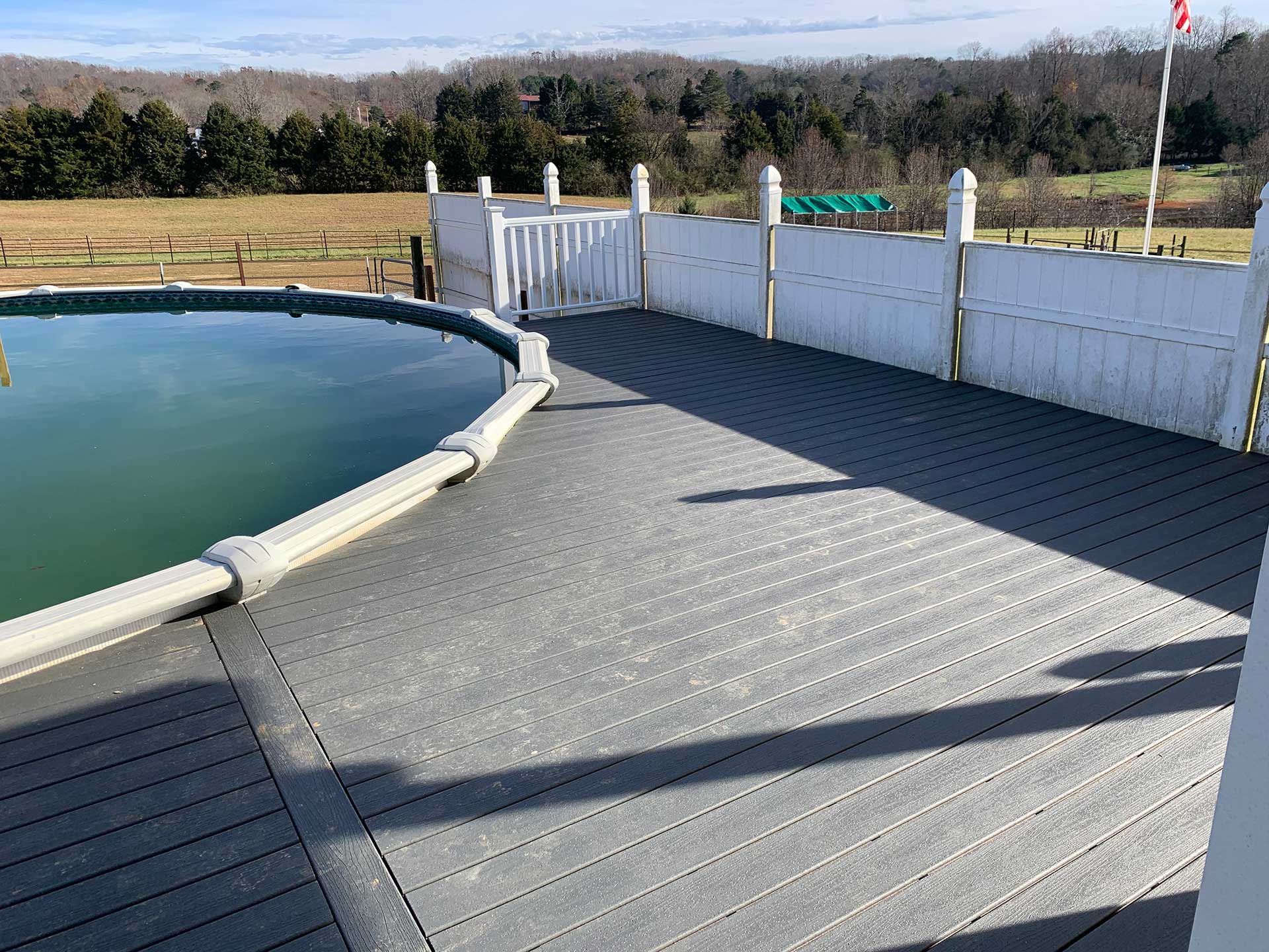 deck with pool