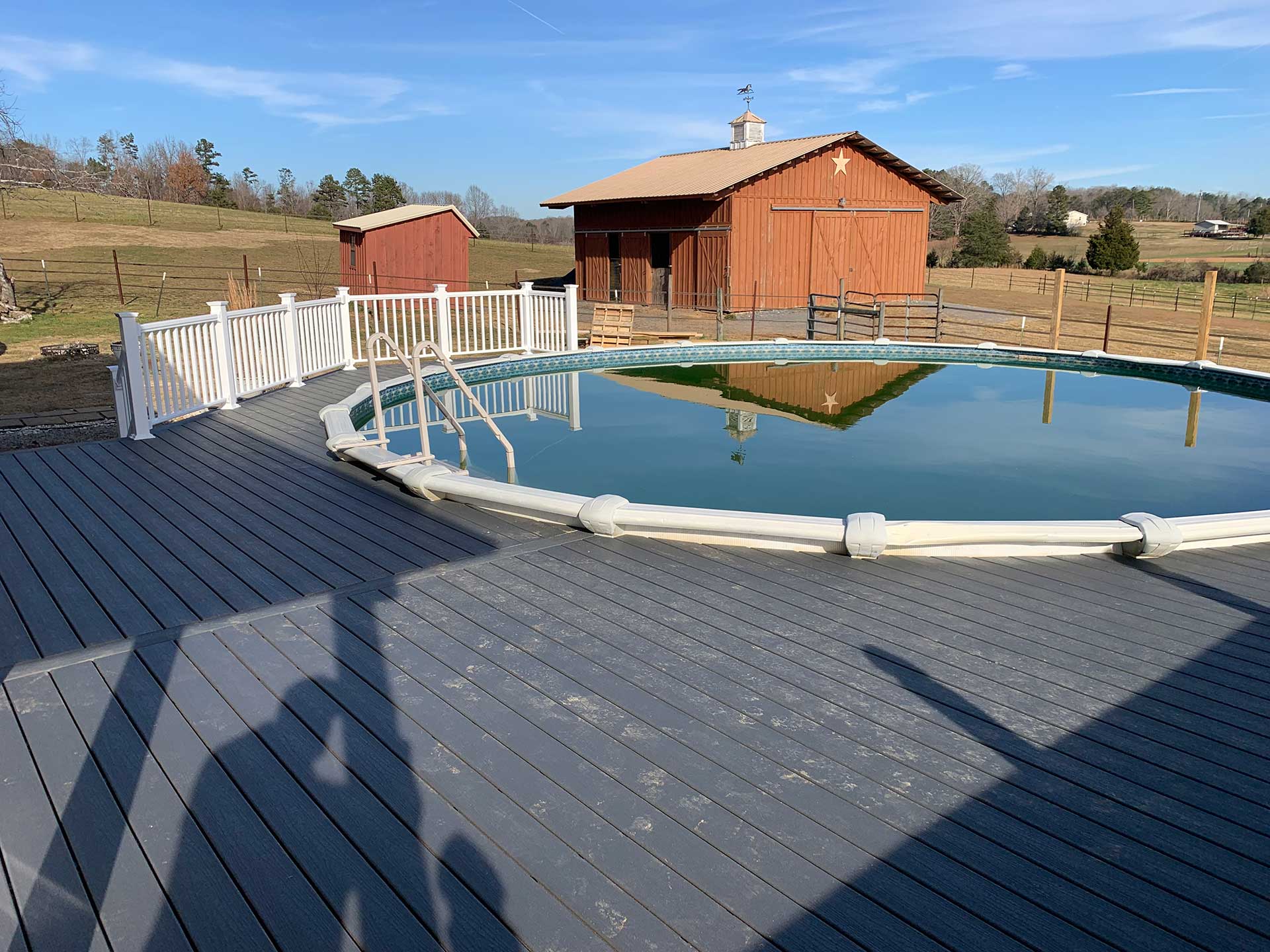 deck with pool