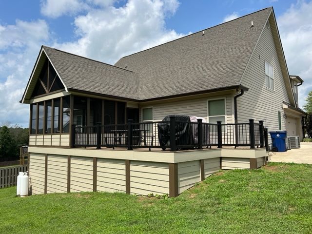 Screen Porch outside view with grill