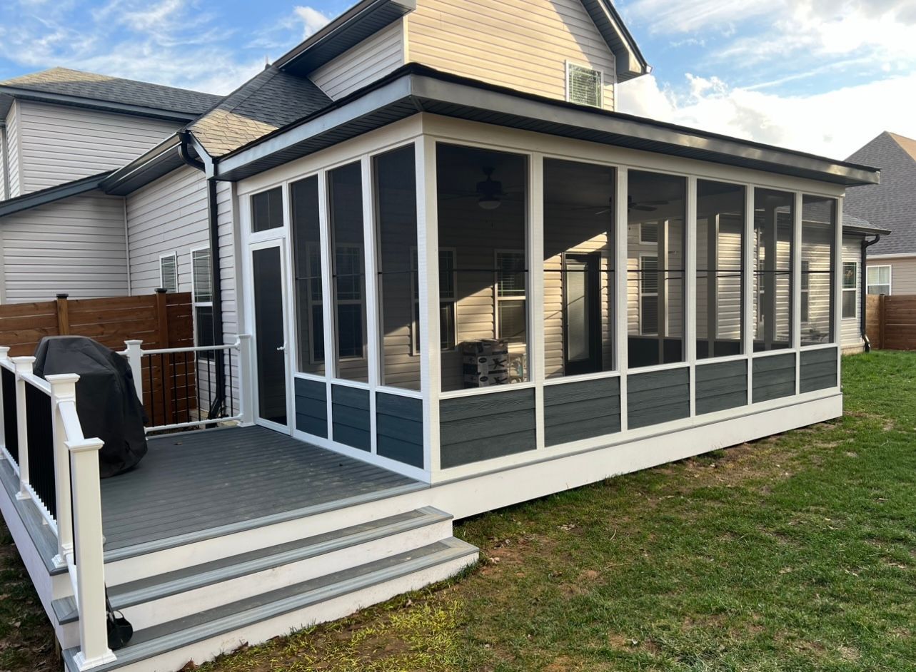 sun room exterior and mini stairs