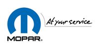 The Mopar logo in blue with the words 