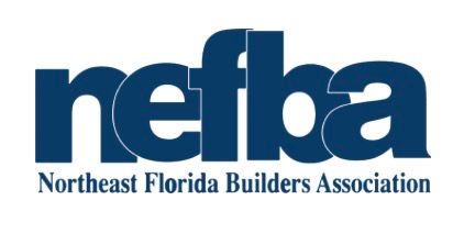 Logo for Northeast Florida Builders Association: blue text,
