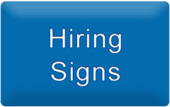 hiring signs decals