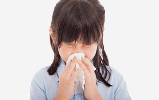 Child suffering from sinus infection