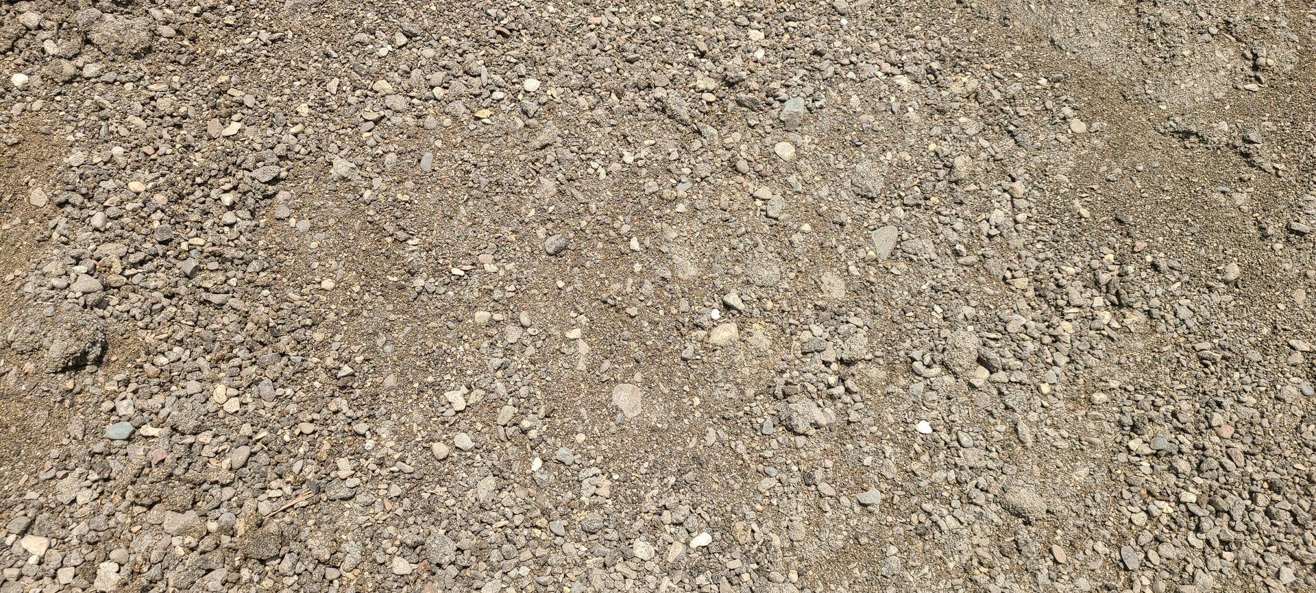 Close-up of tan gravel and small stones filling the frame.
