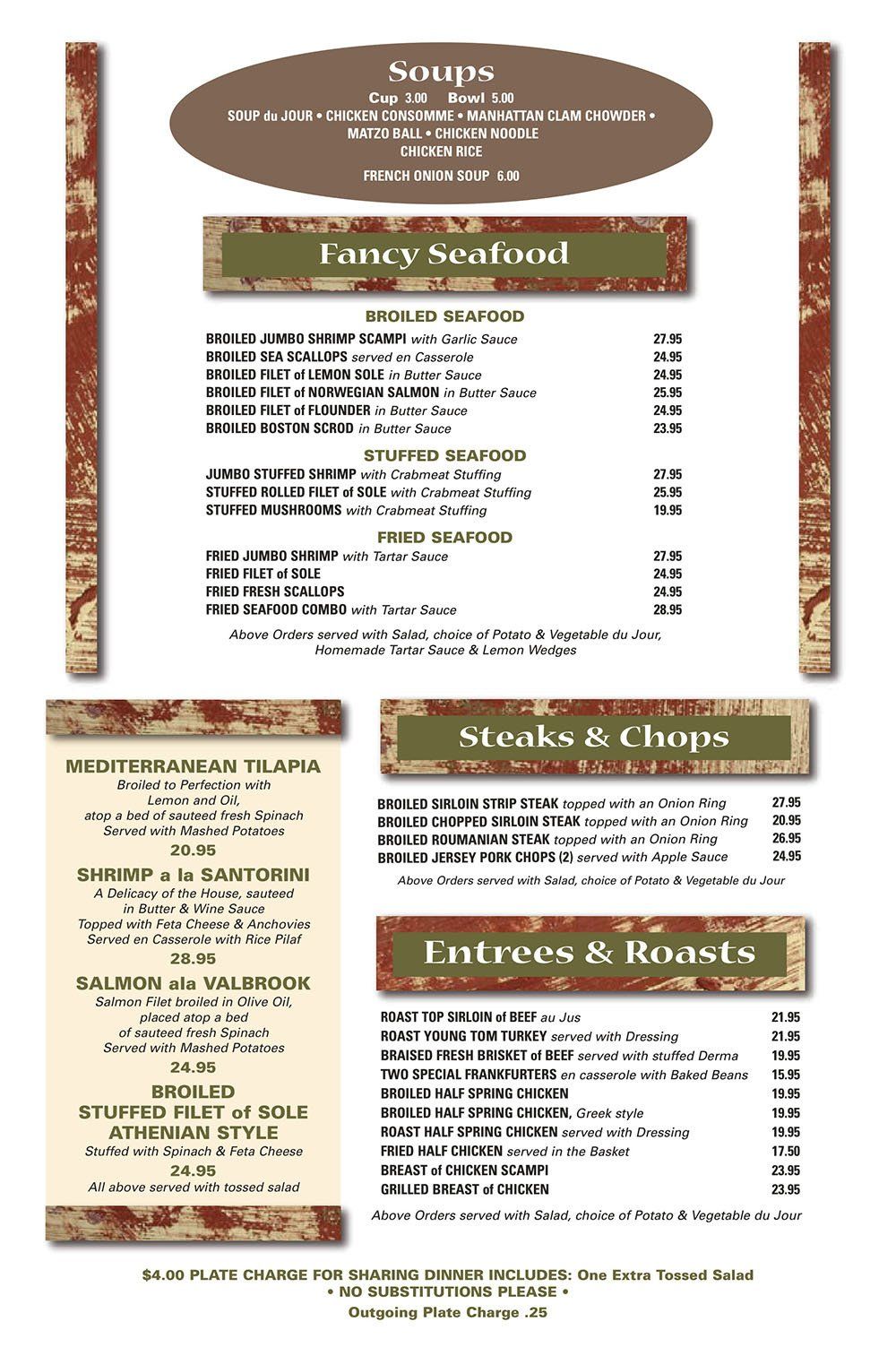 Daily Entrees and Soups Menu Valley Stream, NY
