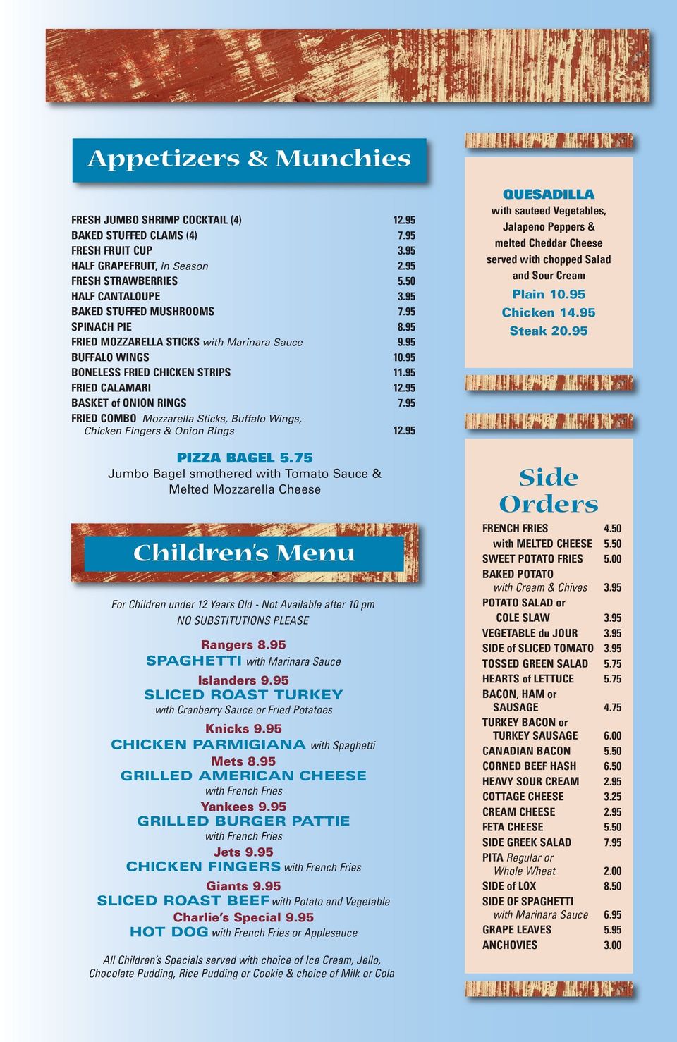 Appetizers and Sides Menu Valley Stream, NY