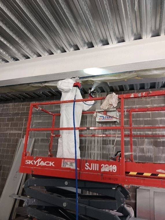Fire protection coating installation