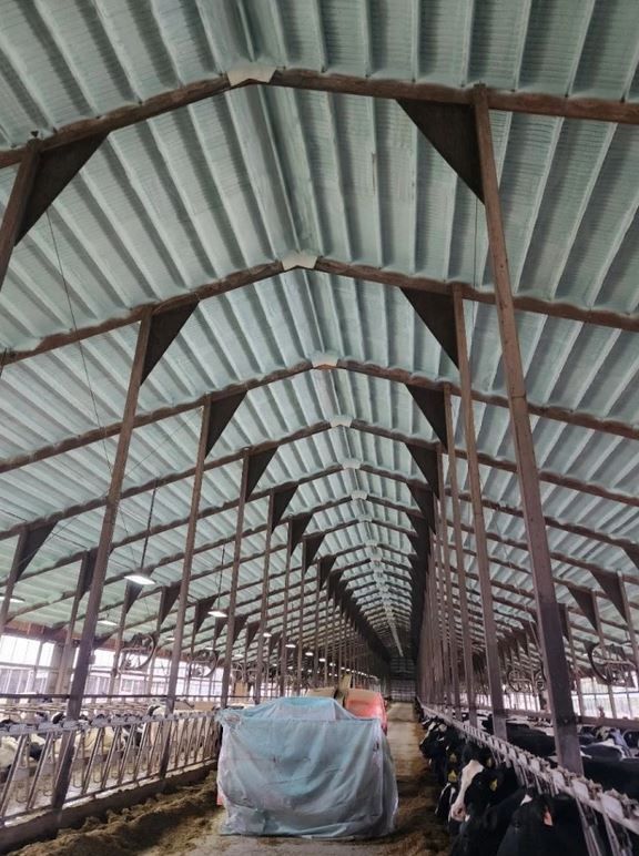 Completed spray foam insulation