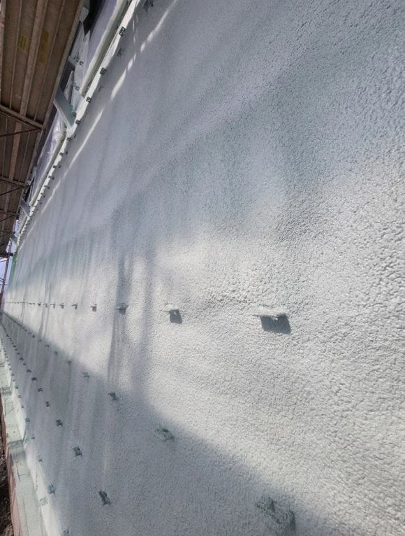 Completed spray foam insulation