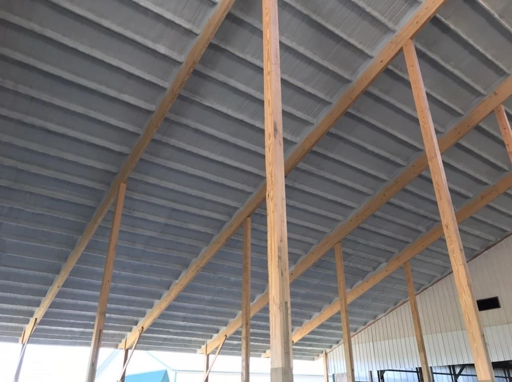 Completed spray foam insulation