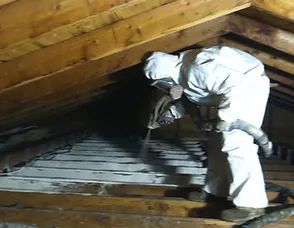 We spray an inch of spray foam insulation to air seal the attic