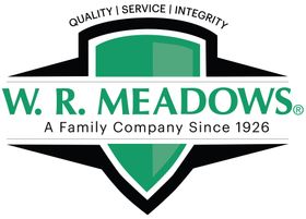 W. R. Meadows logo with green shield, black banner, and slogan “A Family Company Since 1926”