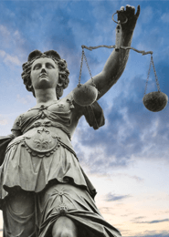 Statue holding a scale of justice