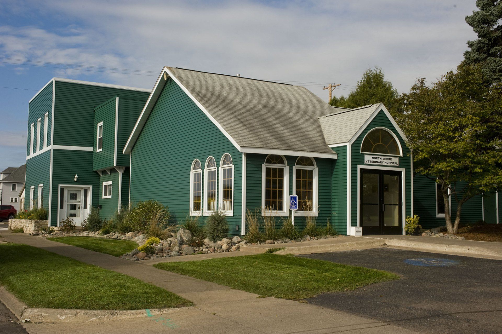 green house with siding