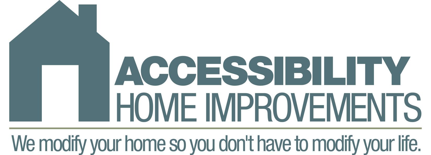Logo for Accessibility Home Improvements. A house icon is next to text: Accessibility Home Improvements. Slogan: We modify your home...