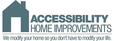 Logo for Accessibility Home Improvements. A house icon is next to text: Accessibility Home Improvements. Slogan: We modify your home...