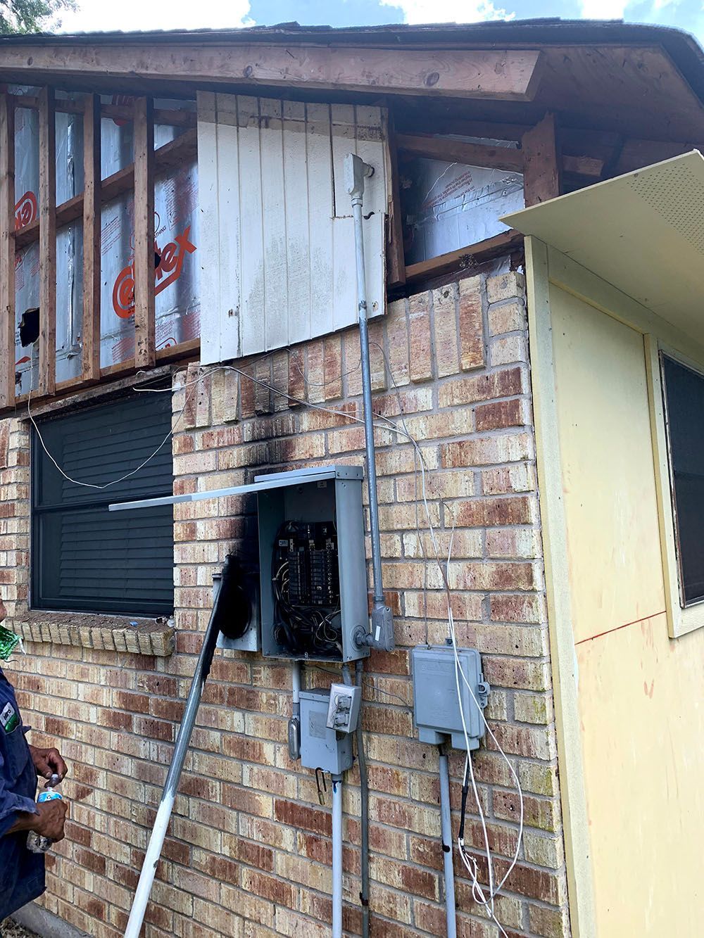 A damaged electrical box