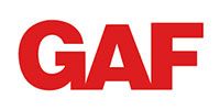 Red GAF logo on a white background