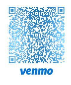A qr code for venmo is shown on a white background.