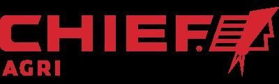 The logo for chief agri is red on a black background.