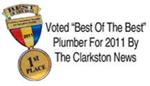 Voted best of the best plumber 2011 by The Clarkston News