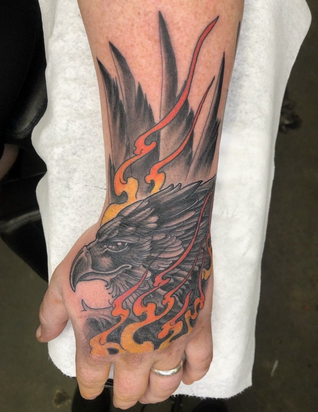 tattoo eagle with flames