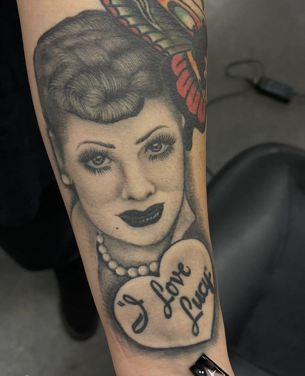 Tattoo woman face i love lucy