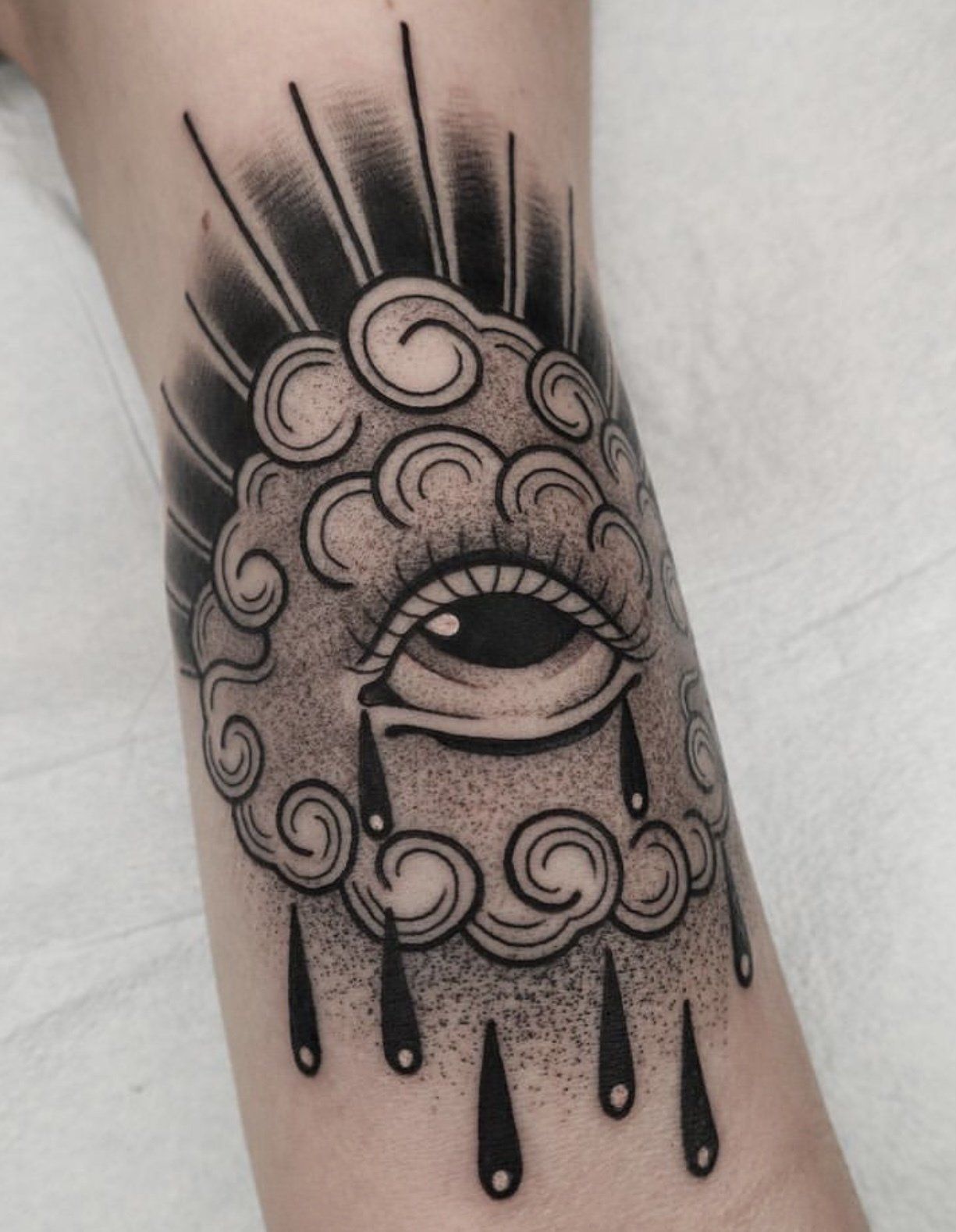 Tattoo eyes with tears