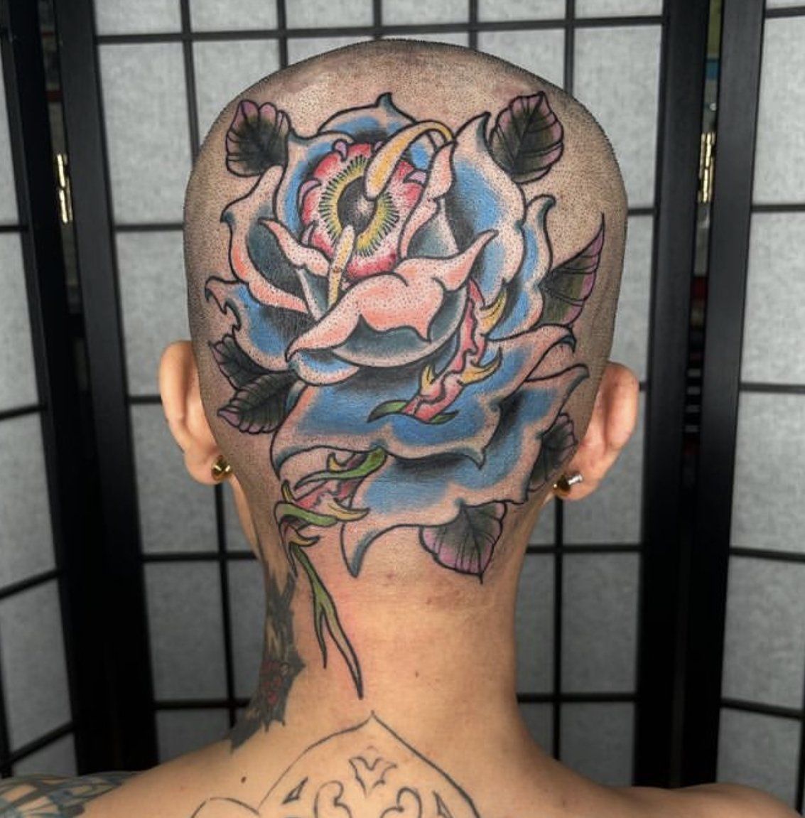 Tattoo on the back of the head