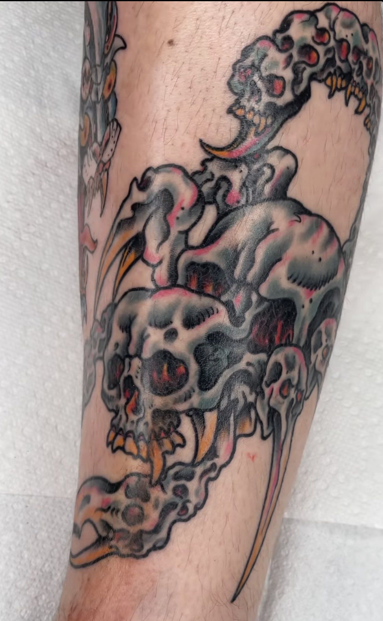 Tattoo skulls with teeth
