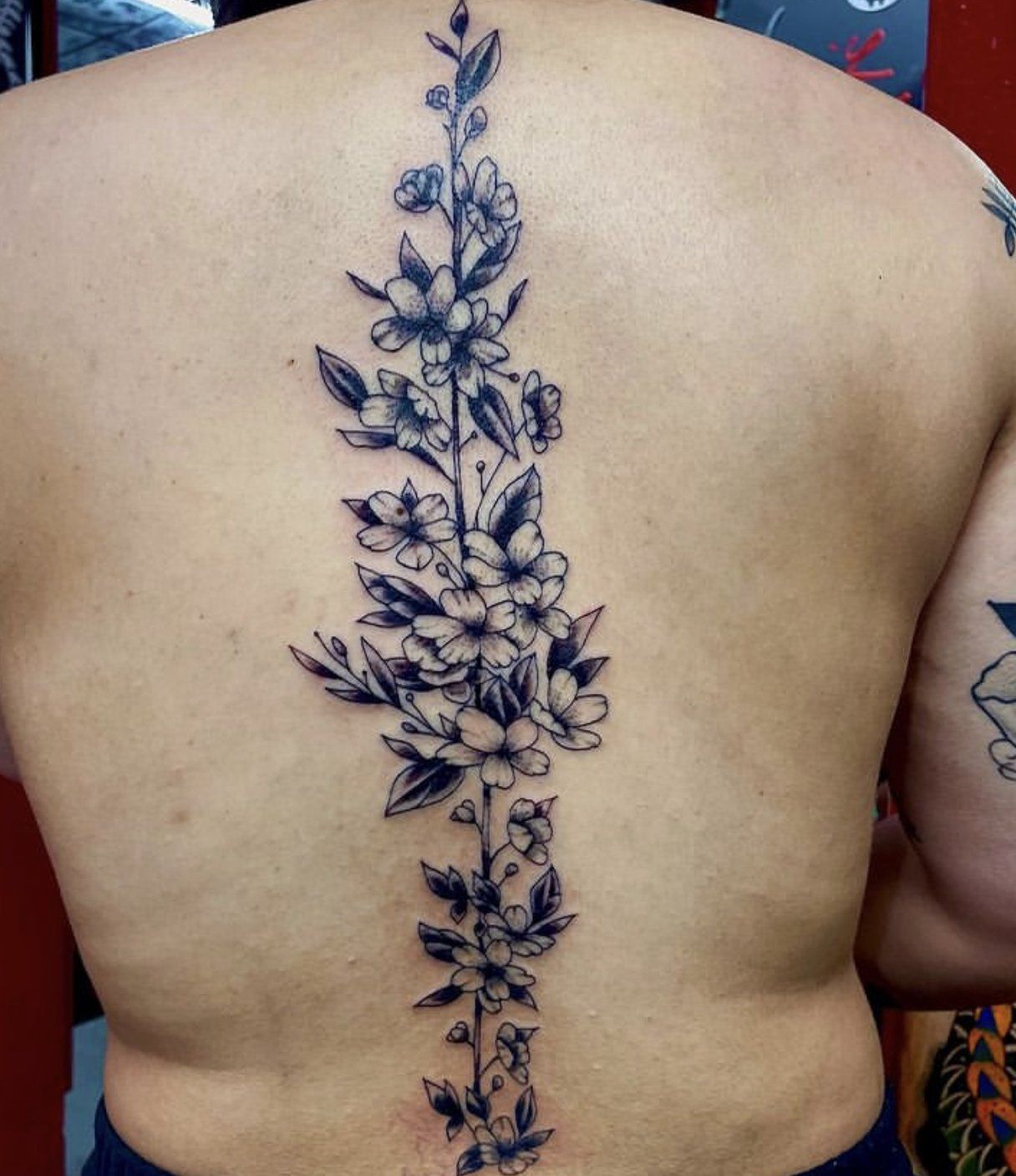 Tattoo on back floral