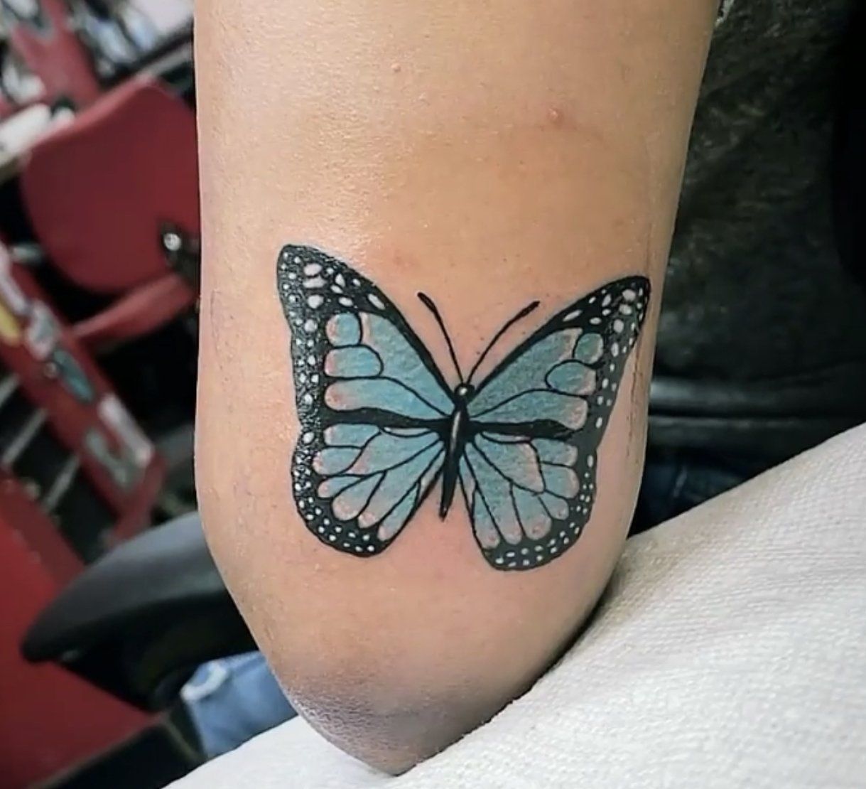 Tattoo blue butterfly