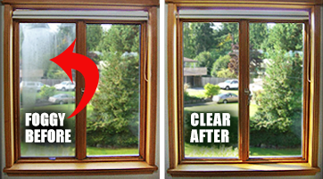 Fogged Window Before & After