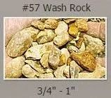 Pile of tan and yellow #57 wash rock, 3/4