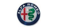 The alfa romeo logo is a circle with a cross and a snake in it.